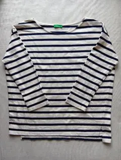 earth music&ecology 長袖Tシャツ アイボリー/ネイビー