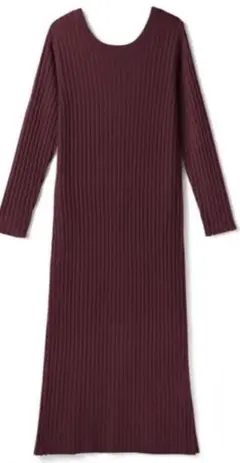 GRL 前後2Wayストレートリブニットワンピース[mb1317] バーガンディ