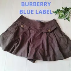 バーバリーブルーレーベル キュロット 金ボタン ミニスカート風 ノバチェック