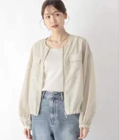 GLOBAL WORK シアーZIPブルゾン