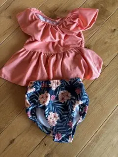 petit main ベビー水着(女の子)と浮き輪セット