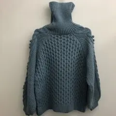RUBY and youタートルネック青緑色ニットセーター 美品