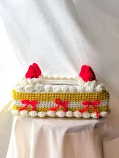 ハンドメイド ショートケーキ風ティッシュケース