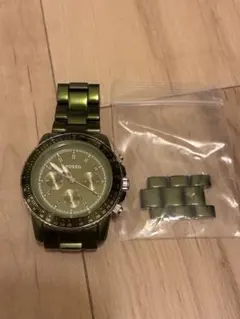 FOSSIL クロノグラフ 腕時計 オリーブグリーン
