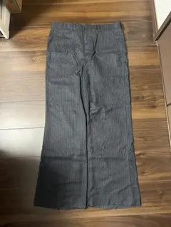 ウール ワイドフレアパンツ ストライプ