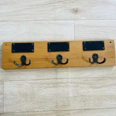 木製ウォールフック 3フック アンティーク風