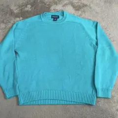 Lands' End ターコイズ コットンニット　usa製