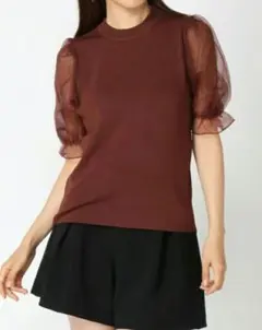 未使用　イング　袖異素材ニット　②