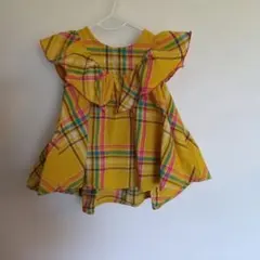 BREEZE フリル付きチェックワンピース 90