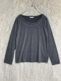 a.v.v standard ビジュー付きカットソー グレー サイズ40