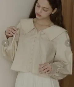 OLUN ビックカラーブラウス