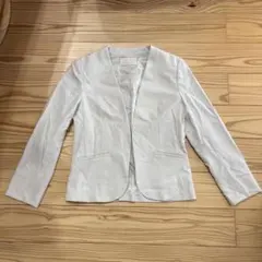 オンワード樫山anySiS ホワイト ノーカラージャケット