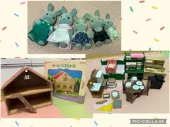 【希少・当時物】1990年代初期 シルバニアファミリーセット(家 家具 人形)