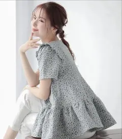 限定お値下げ　¥6,290【フィットモア】フラワージャガードティアードトップスのサムネイル