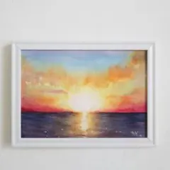癒しの水彩画925 sunrise光の道