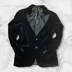 ZARA テーラードジャケット ベロア ブラック メンズ　高級感　デート