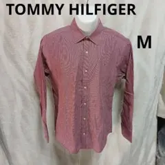 ⭐Tommy Hilfiger 赤白ストライプ 長袖シャツ M