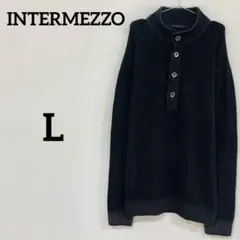 【INTERMEZZO】 ウール100% ヘンリーネック ニットセーターのサムネイル