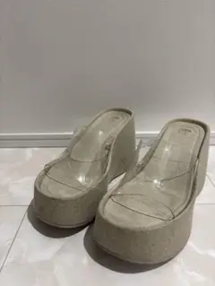 ZARA 厚底 クリアサンダル 24cmのサムネイル
