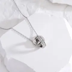 ★新品　ダブルリング　レディース　ネックレス　シルバー　大特価　送料無料★