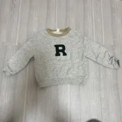 petit main グレー 刺繍 トレーナー