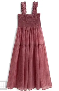 GRL 赤と白のギンガムチェックキャミワンピース