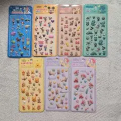 ディズニー7種類セットぷくぷくシール、プクプクシール