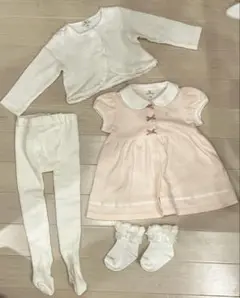 【4点セット】 組曲 ワンピース カーディガン タイツ 靴下 入園式 結婚式