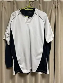 Mizuno練習着シャツOホワイト/ネイビーkugeki 長袖ネイビーL セット