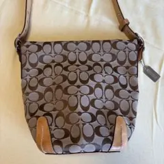 COACHシグネチャーキャンバス ショルダーバック　ハンドバック　美品