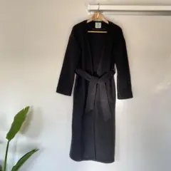 ナノユニバース　ウールブレンド　ノーカラー　ガウンコート