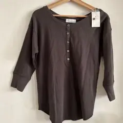 Green Label Relaxing ヘンリーネック七分袖　ダークグレー