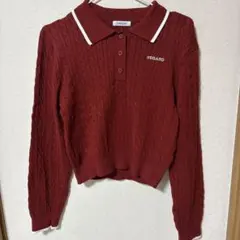 INGNI 長袖 ポロニット レッド