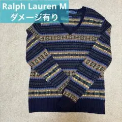 Ralph Lauren フェアアイル Vネックセーター M ポロ