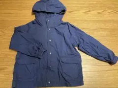 ユニクロ　ネイビー フード付きコットンパーカー110 マウンテンパーカー