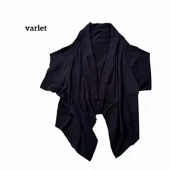 変形カーディガン ドレープ ショール風 ネイビー 羽織 体型カバー フリーサイズ