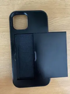 【iPhone15】ブラック ハードケース　カードホルダー付き