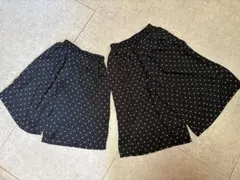 グローバルワーク　黒に白の水玉ボトムス 2点セット