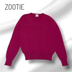 美品 ズーティー Vネック ニット コットン100% ピンク M レディースのサムネイル