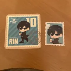 BLUE LOCK CAFE コースター　糸師凛 ステッカー