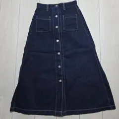 ダークデニム Aラインロングスカート【GU Sサイズ】※最終値下げしました♪