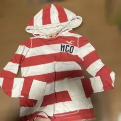 赤白ストライプ　パーカー　M