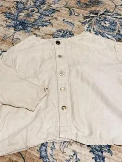 べーぐるさま〉ビアズリー リネン100% バルーン袖ブラウス 前後2WAY ゆ