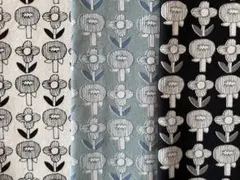 セブンベリー　綿麻キャンバス　花柄生地　3色セット　50×50