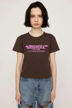 【SLY 】ブラウン ロゴプリント 半袖Tシャツ y2k