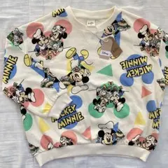 【新品未使用】【タグ付】リトシー トレーナー ディズニー　ミッキー 総柄 120