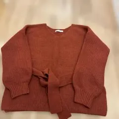 【新品・未使用】Cheek 赤　ウエストマークニット