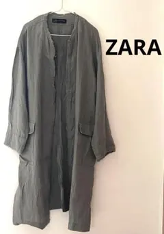 ZARA リネンシャツコート　麻　ライトアウター　羽織り