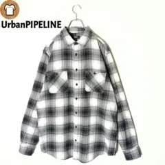 UrbanPIPELINE ライトネルシャツ L オンブレチェック B273