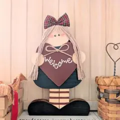 カントリードール トールペイント ハンドメイド 木製 カントリー Welcomeのサムネイル